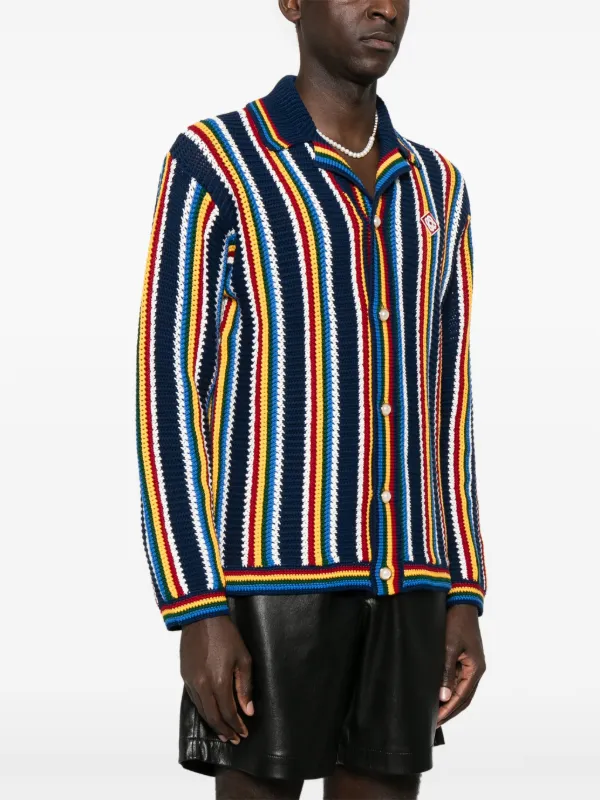 Casablanca クロシェニット カーディガン | ブルー | FARFETCH JP