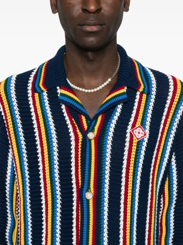 Casablanca クロシェニット カーディガン | ブルー | FARFETCH JP