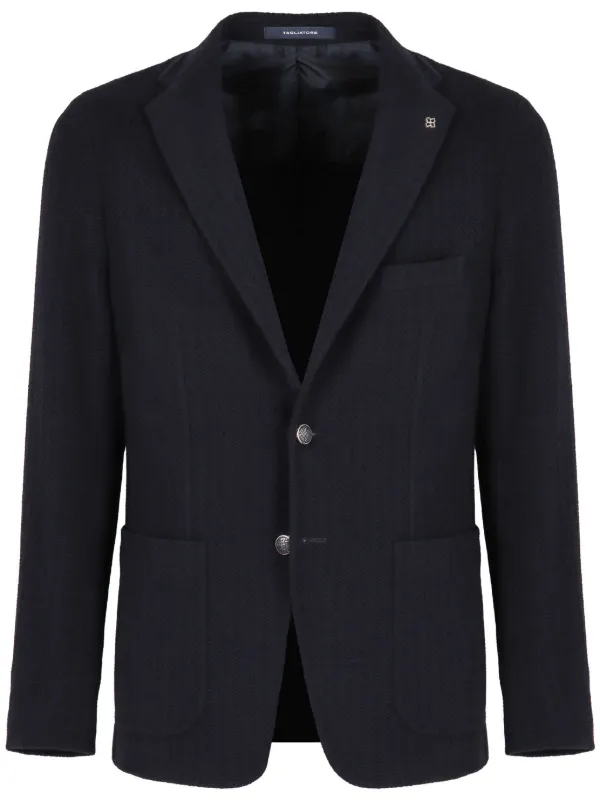 TAGLIATORE タリアトーレ ジャケット 46 イタリア製 ヘリンボーン調 Tagliatore ヘリンボーン ジャケット | ブルー | FARFETCH JP