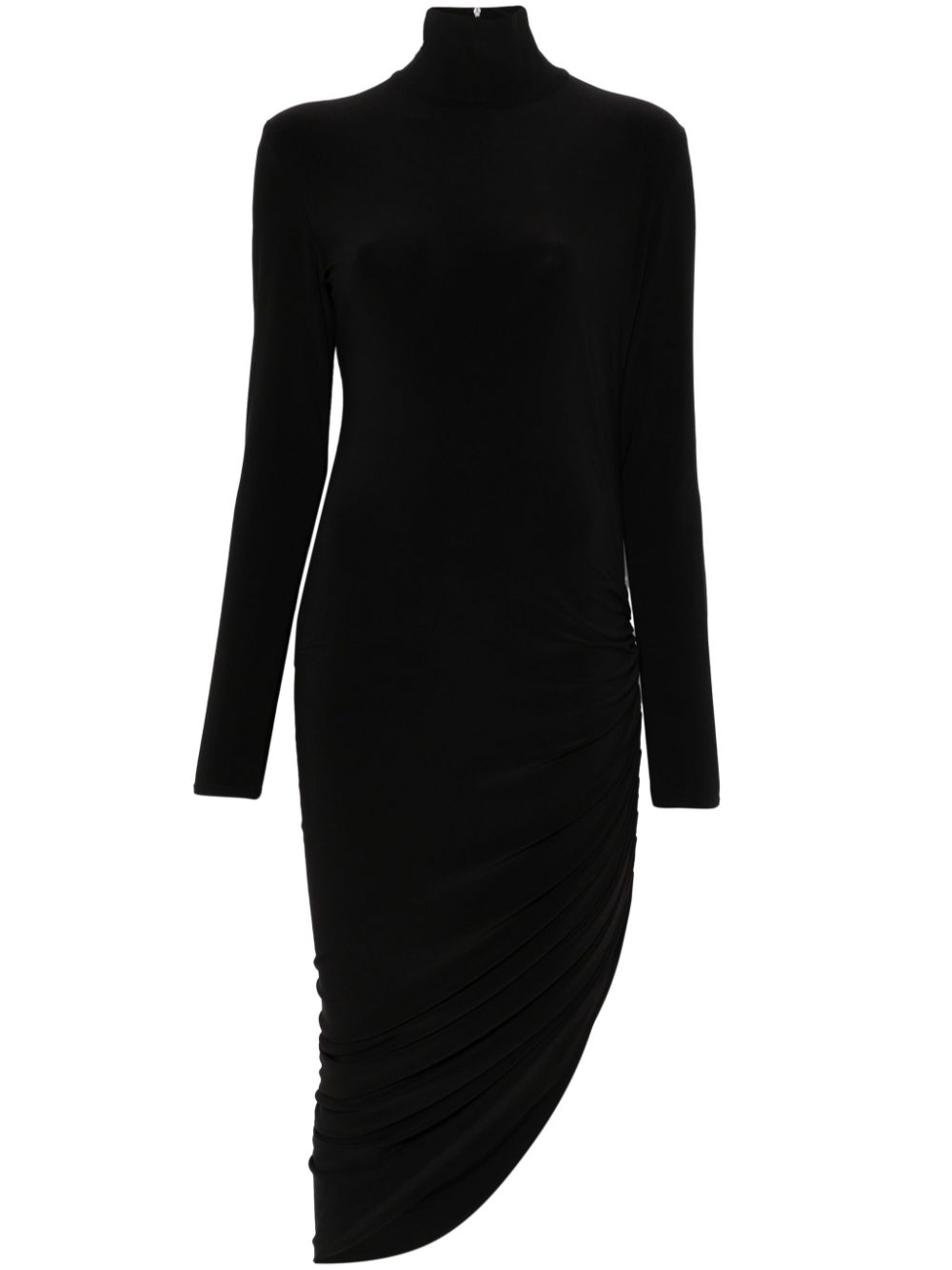 Norma Kamali draped midi dress - Black