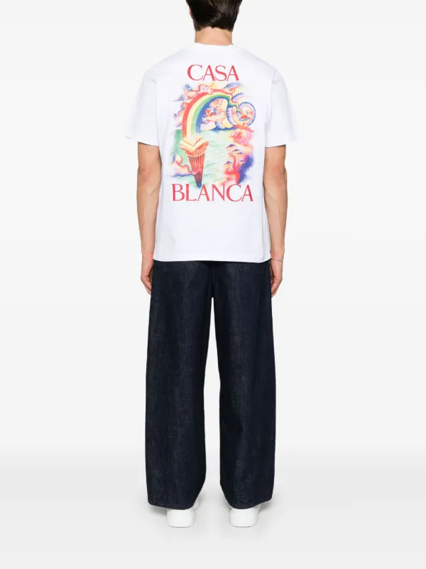 Casablanca Printed T-shirt | White | FARFETCH GE