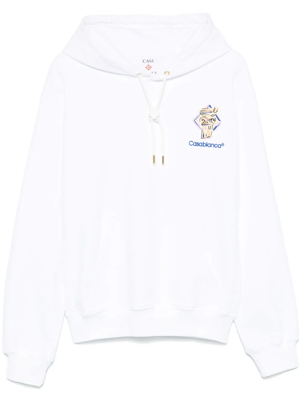 Casablanca logo-embroidered hoodie - White