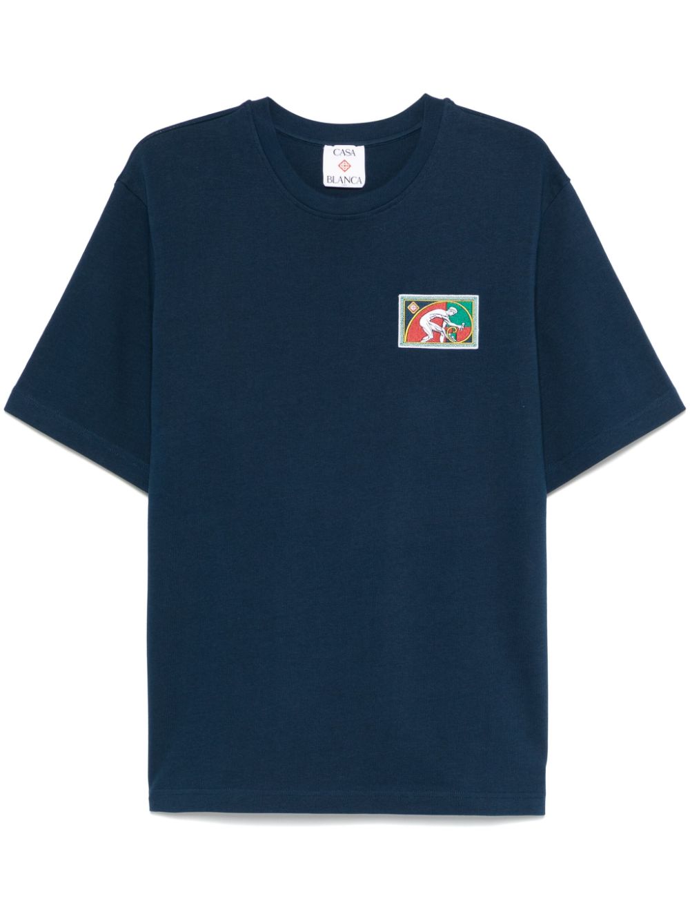 Casablanca T-shirt met patchdetail Blauw