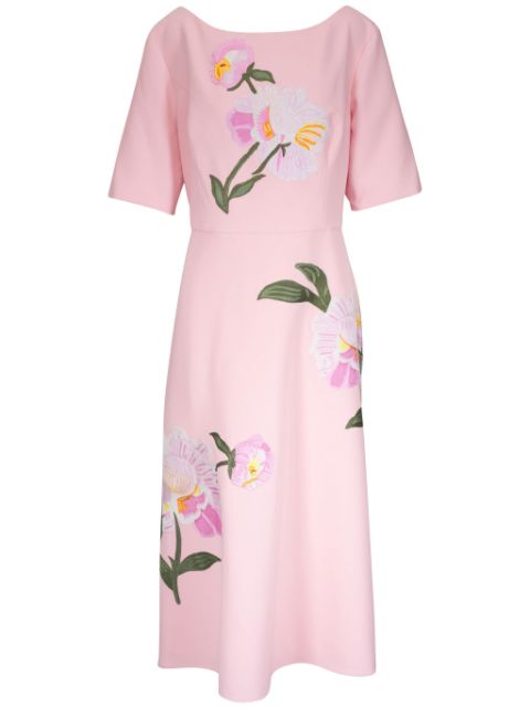 Carolina Herrera floral-embroidered midi dress Women