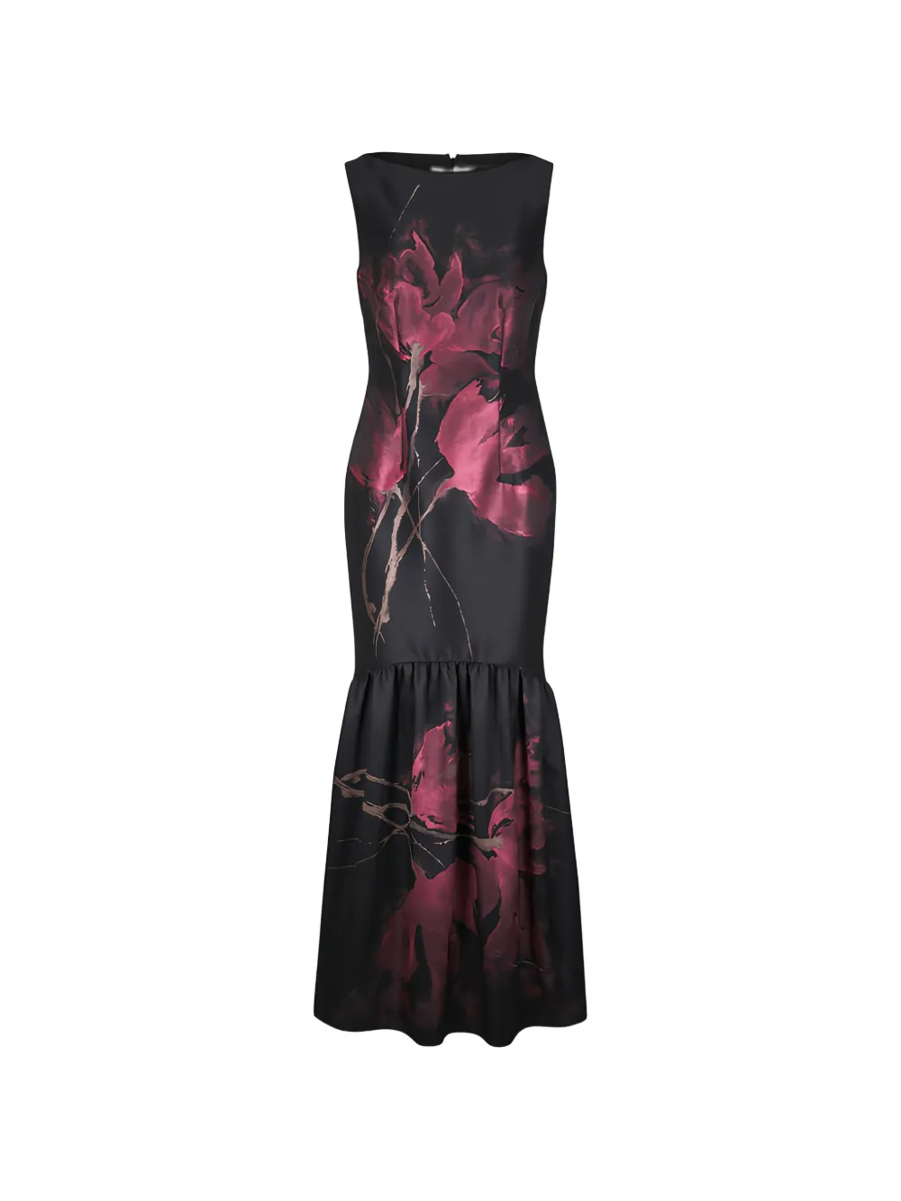 Talbot Runhof Monarchy1 floral ruffled maxi dress - Nero