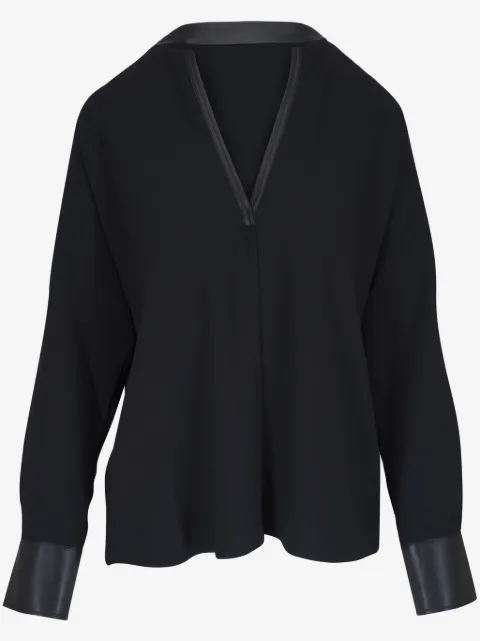 Vince satin-trim blouse