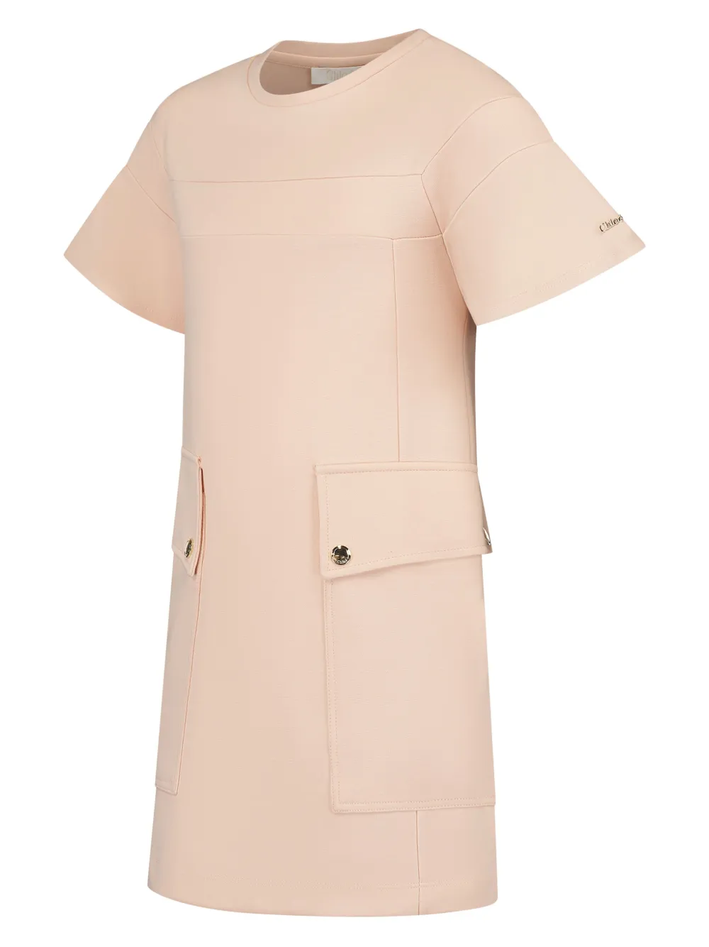 Chloé Kids Mini-jurk met korte mouwen en ronde hals Roze