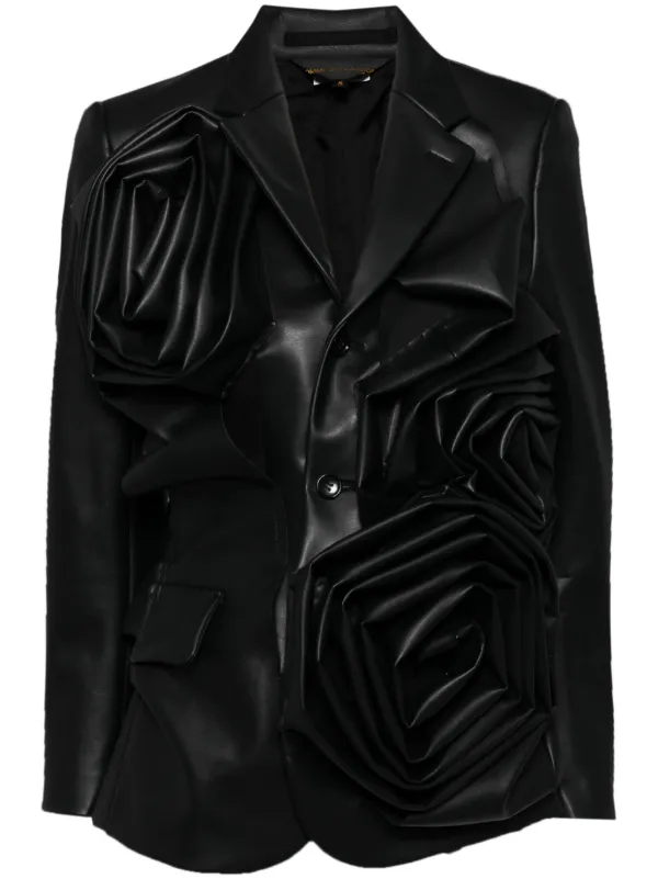 Comme Des Garçons フローラル シングルジャケット | ブラック
