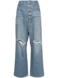 Junya Watanabe distressed straight-leg jeans - Blue