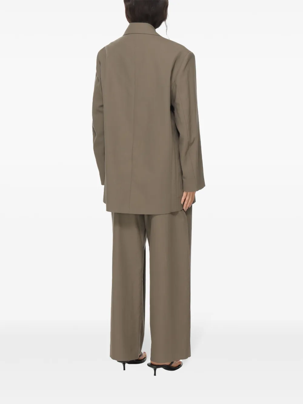 Studio Nicholson Wool Single-breasted Blazer Jacket In 褐色