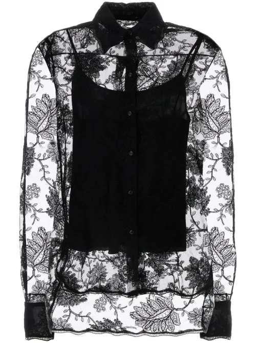 Chemise à dentelle felurie - Ermanno Scervino - Modalova