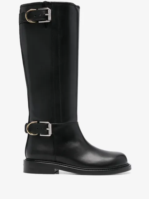 Givenchy 搭扣皮质中筒靴