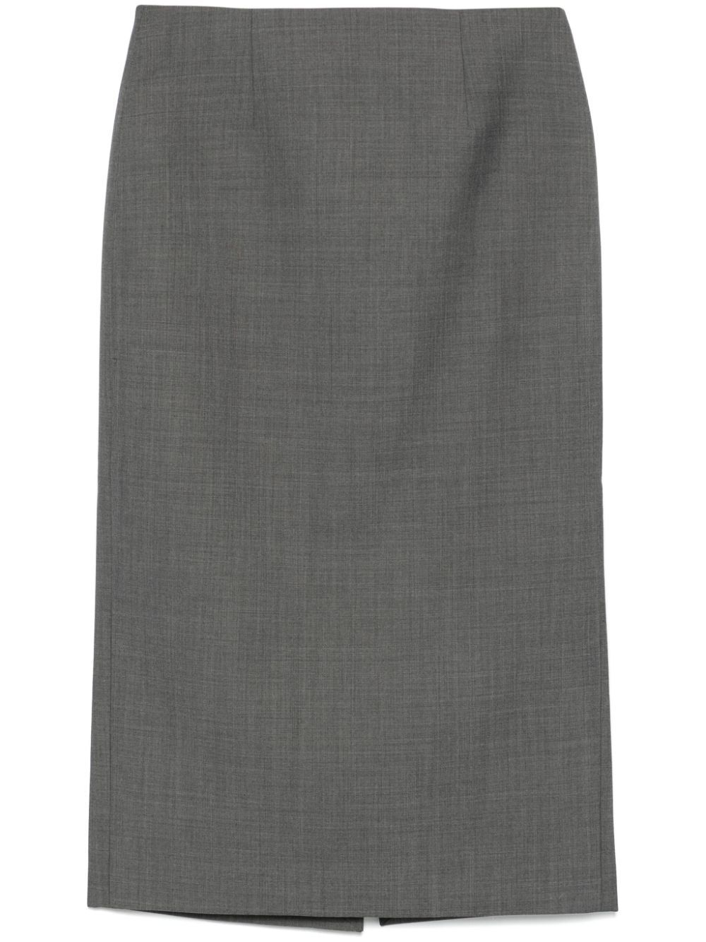 Shop Shushu-tong Mélange-effect Midi Skirt In Grey