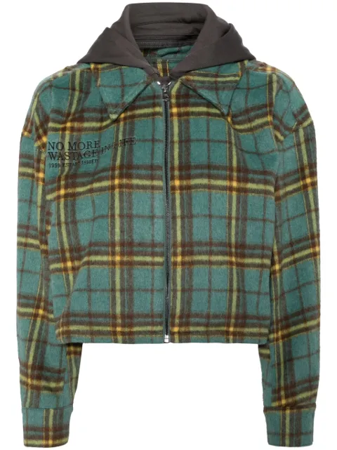 izzue checked hooded jacket
