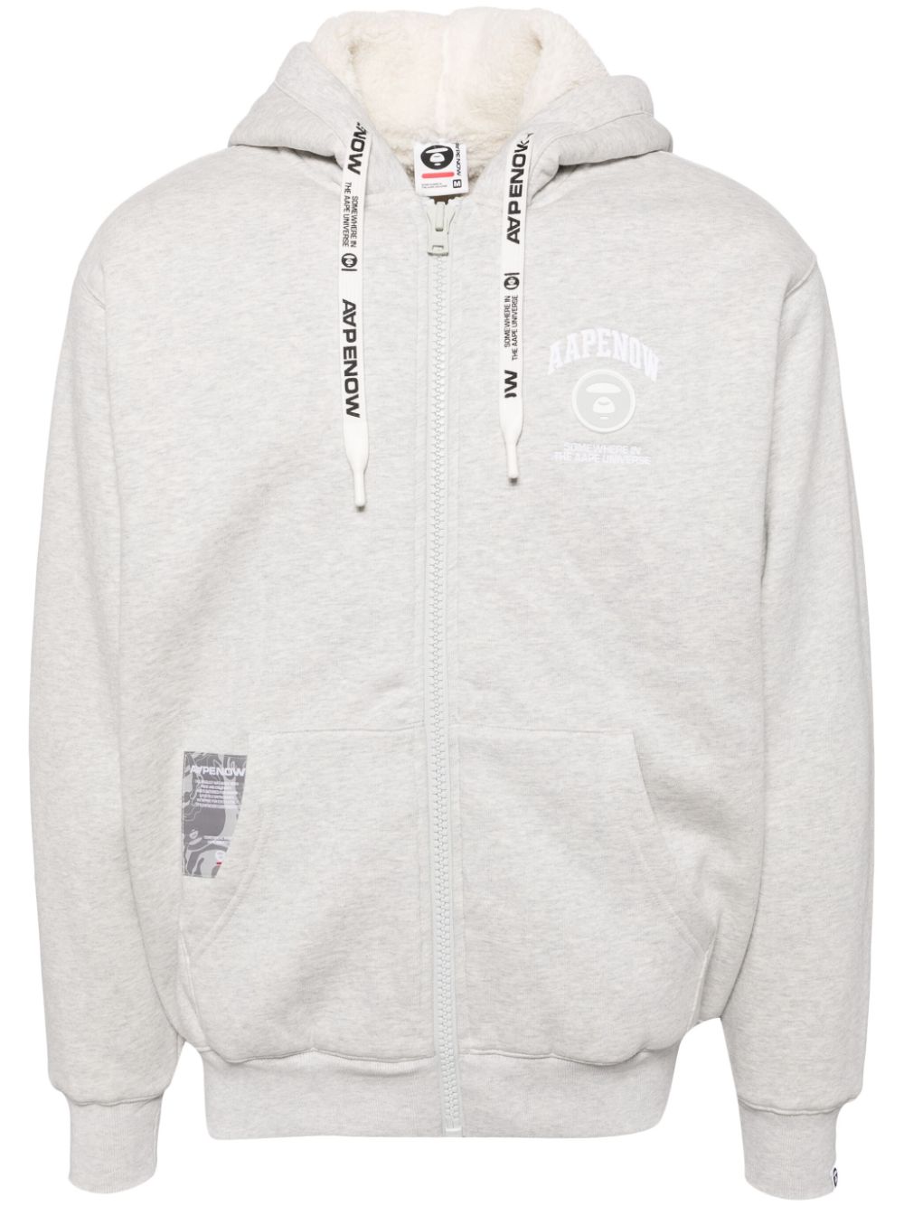 AAPE BY *A BATHING APE Jack met capuchon en logopatch Grijs