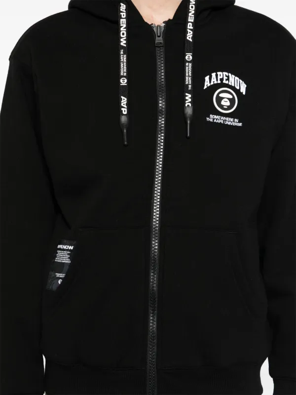 AAPE BY *A BATHING APE® logo-patch Hooded Jacket | Black | FARFETCH