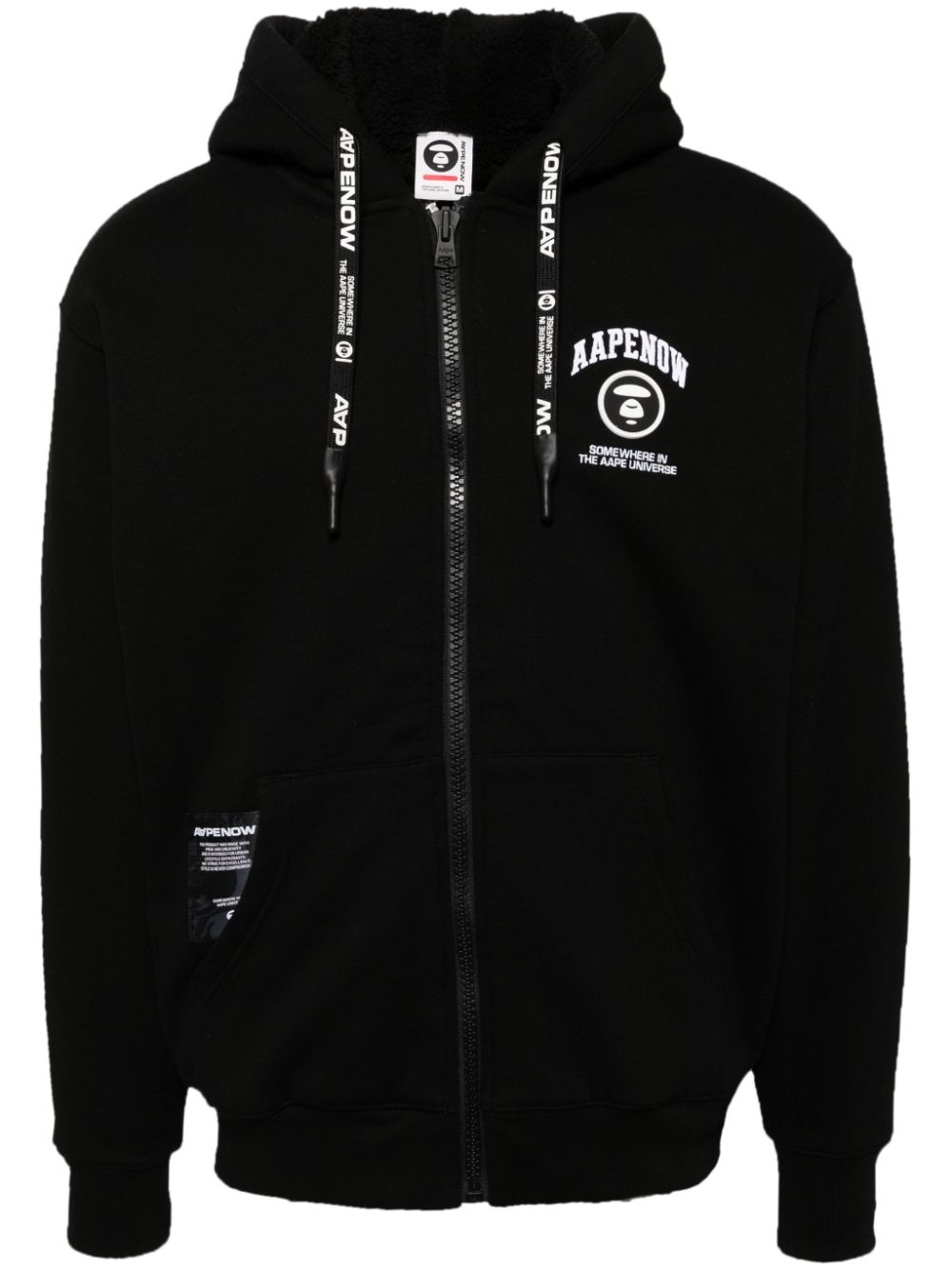 AAPE BY *A BATHING APE Jack met capuchon en logopatch Zwart