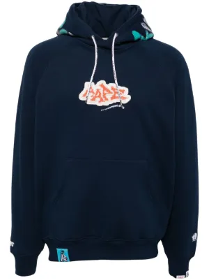 Kenzo tiger-appliqué Hoodie | Blue | FARFETCH