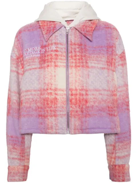 izzue checked hooded jacket