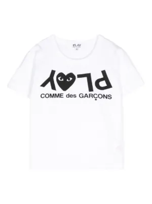 Comme Des Garçons Play Kids CDG Play Inverted Text T-shirt | White