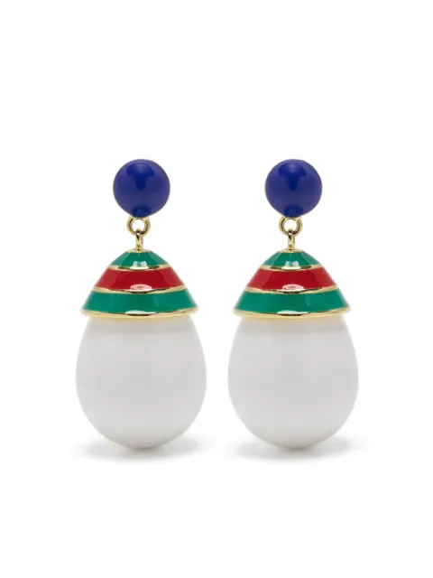 Eshvi mini striped drop earrings
