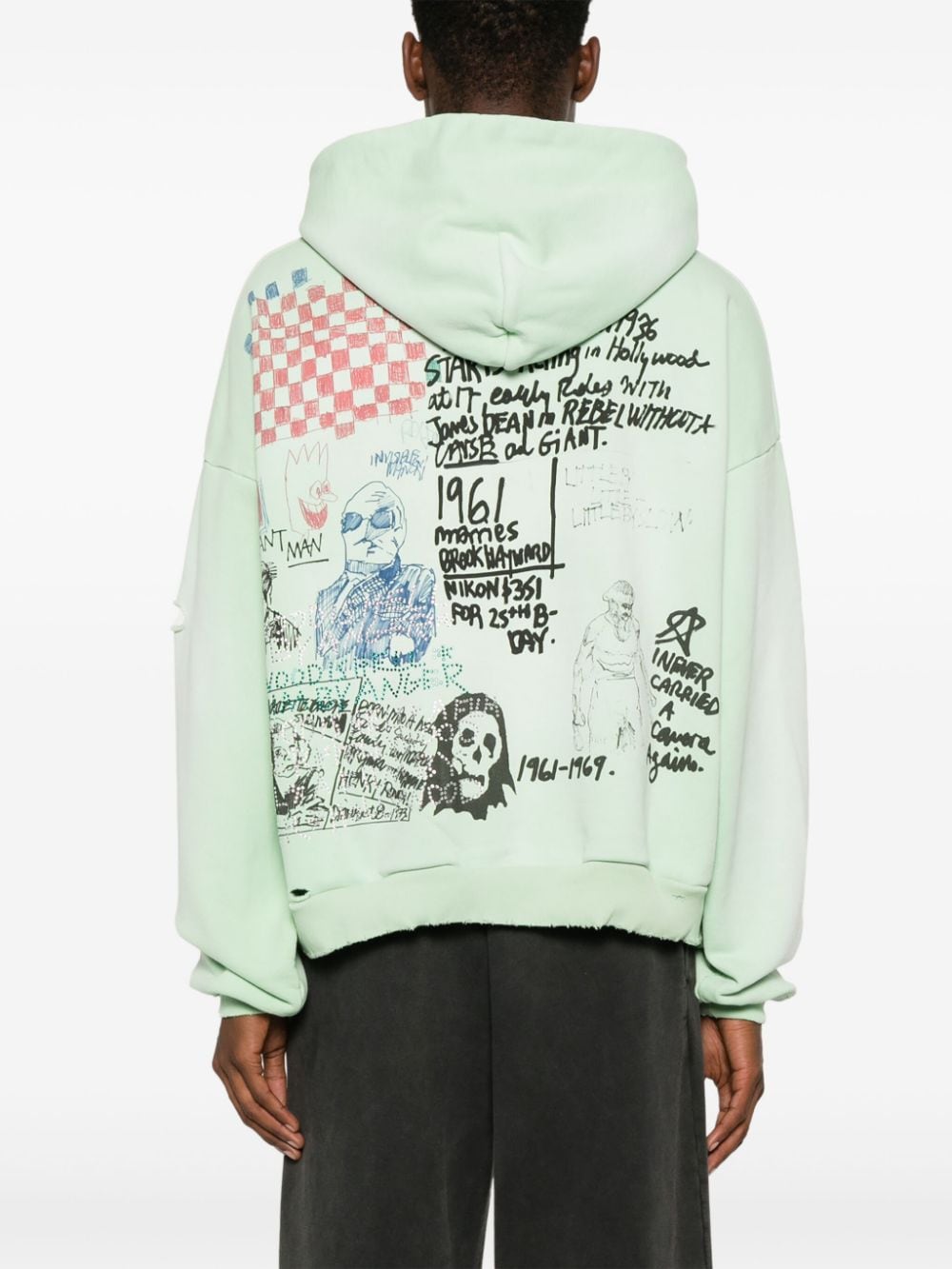 Shop Paly Printed Hoodie In Green