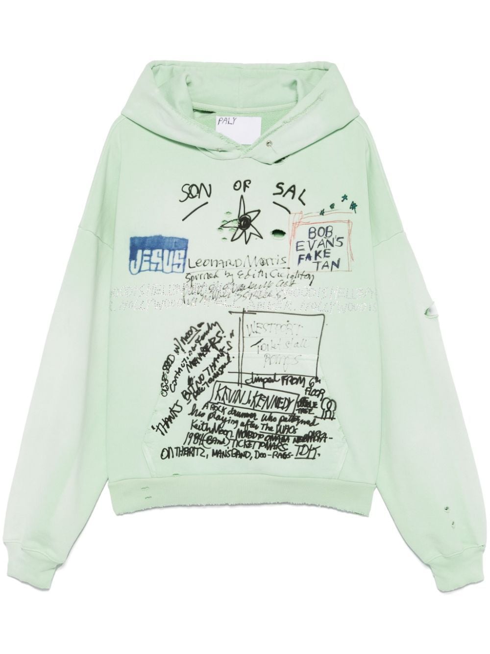 Shop Paly Printed Hoodie In Green