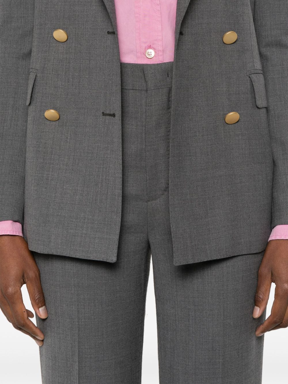 Shop Tagliatore Double-breasted Suit In Grey