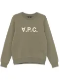A.P.C. flocked-logo sweatshirt - Green