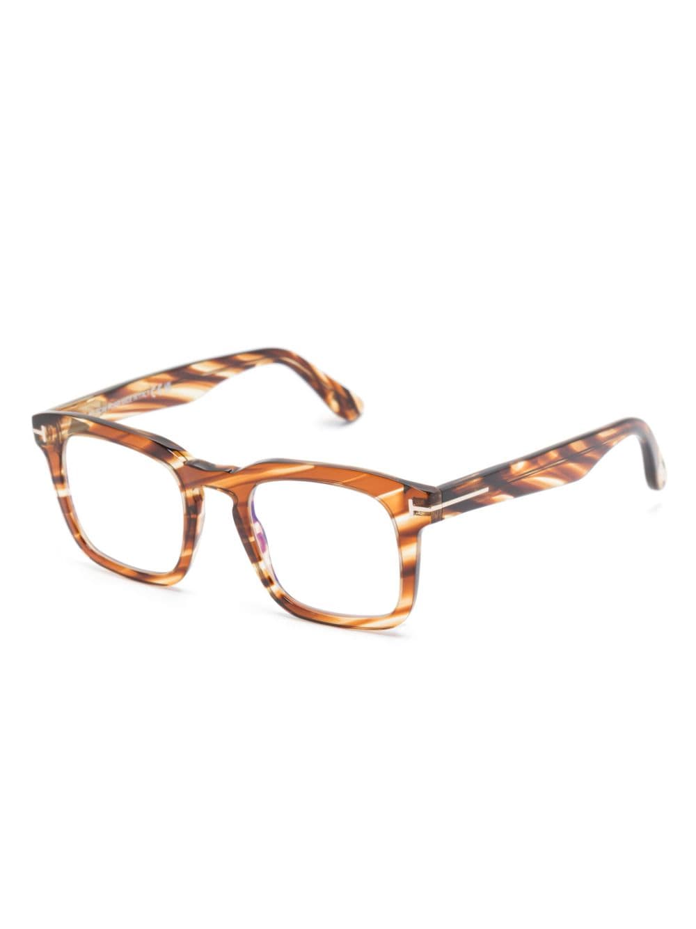 Shop Tom Ford Square-frame Glasses In Braun