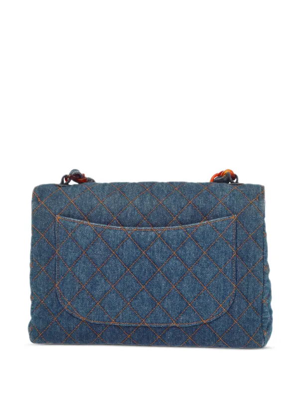 CHANEL Pre Owned 1997 Jumbo Classic Flap Shoulder Bag Blue FARFETCH TR
