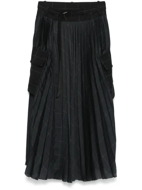 sacai windowpane-print maxi skirt