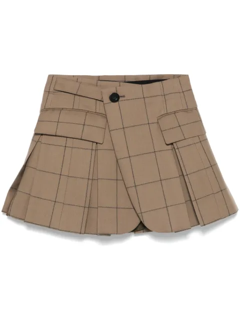 sacai windowpane-print shorts