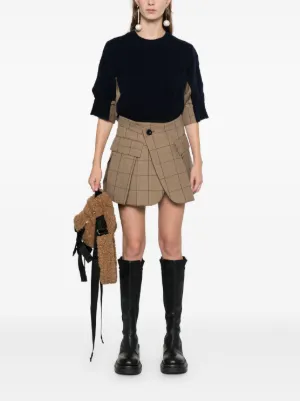 sacai サカイ アシンメトリー　ヘム ニット　スリット　プリーツスカート sacai サカイ アシンメトリー ヘム ニット スリット プリーツ