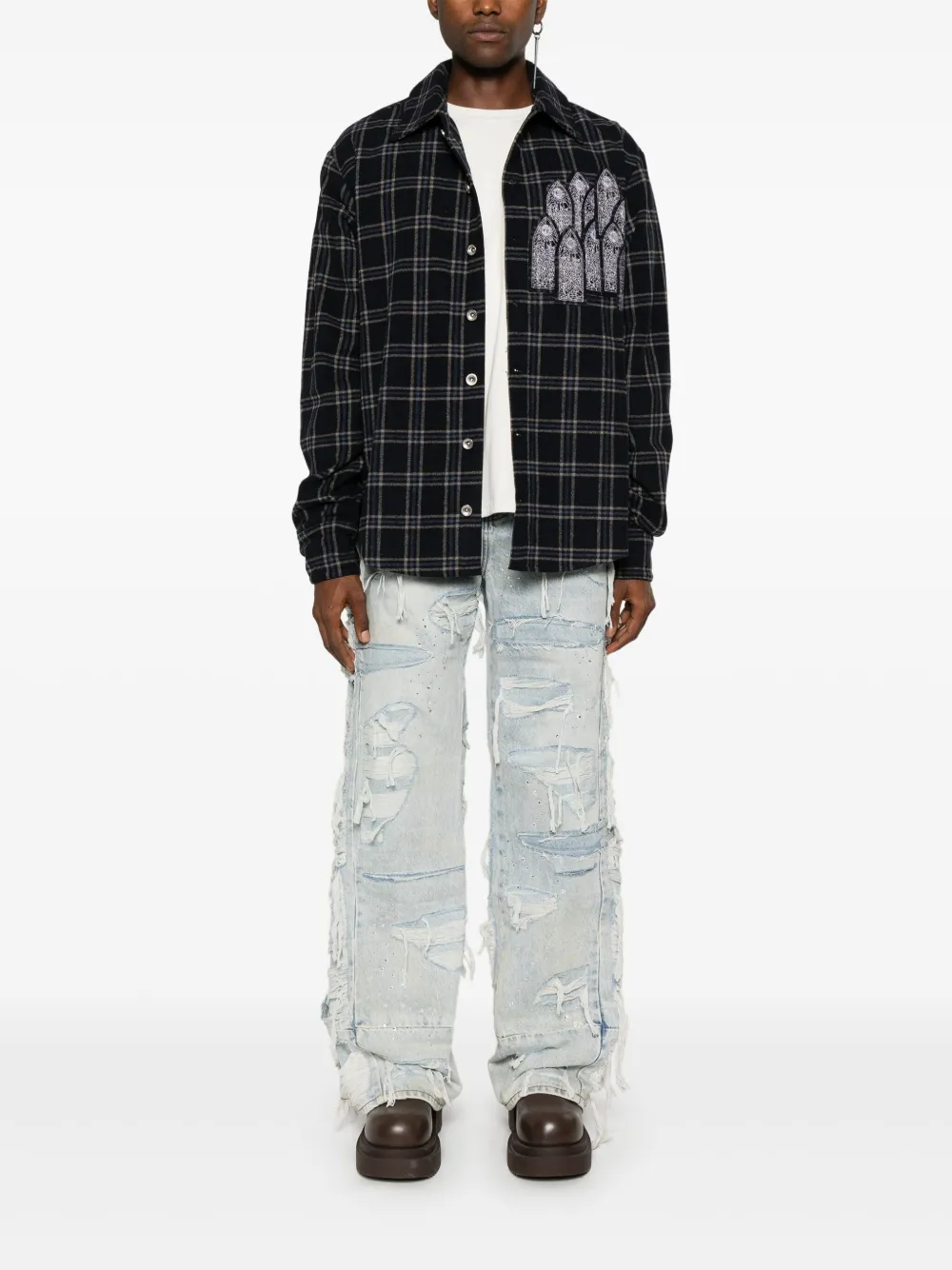 Who Decides War ripped jeans - Blauw