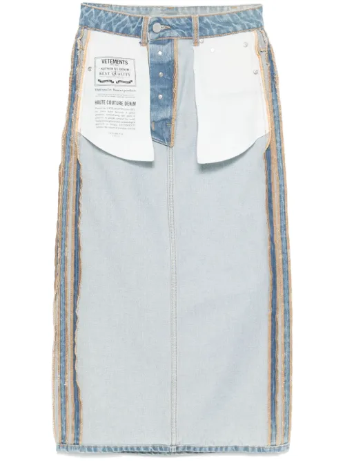 Jupe mi-longue Inside-Out en jean - VETEMENTS - Modalova