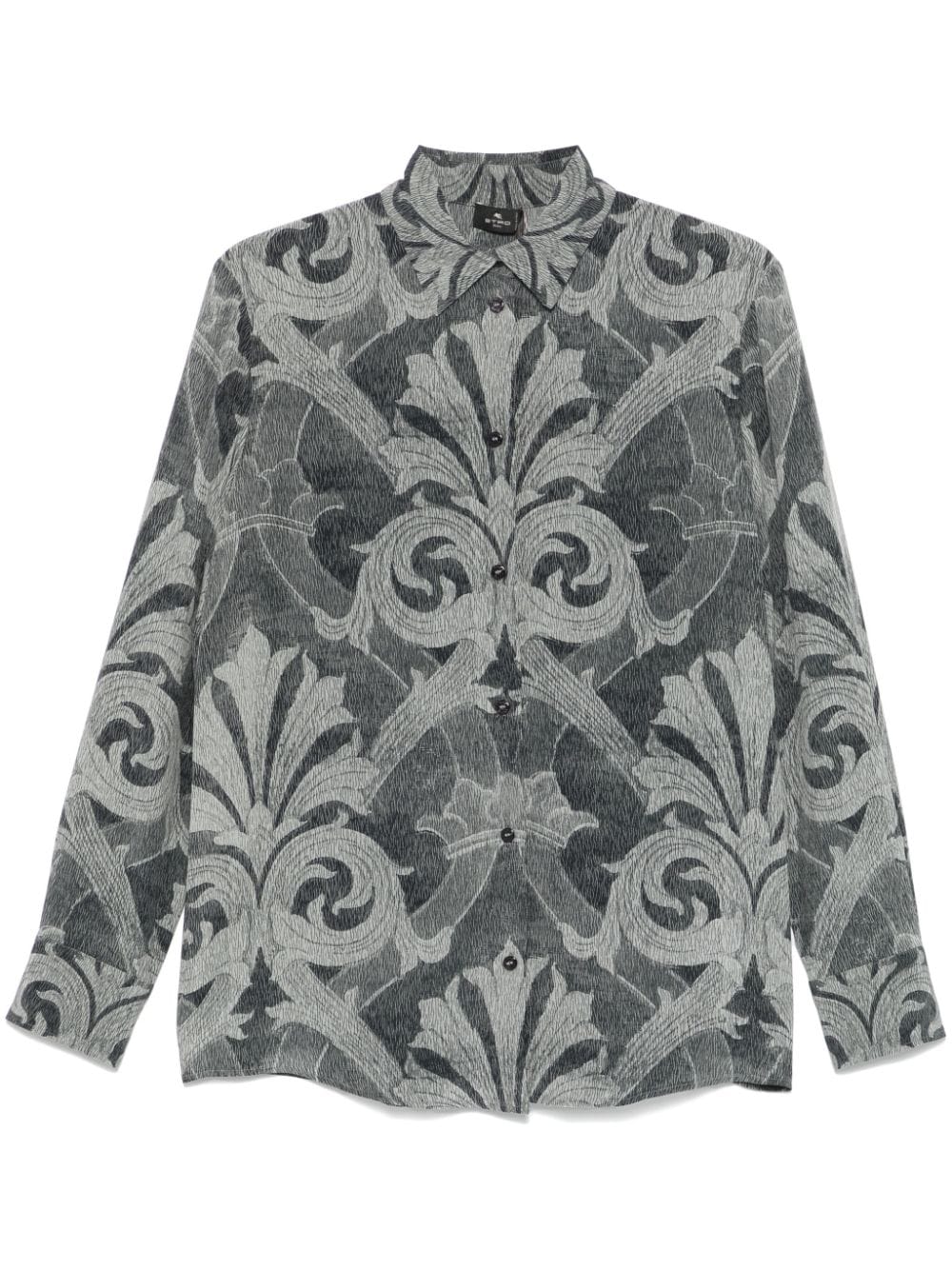 Shop Etro Baroque-printed Shirt In Grey