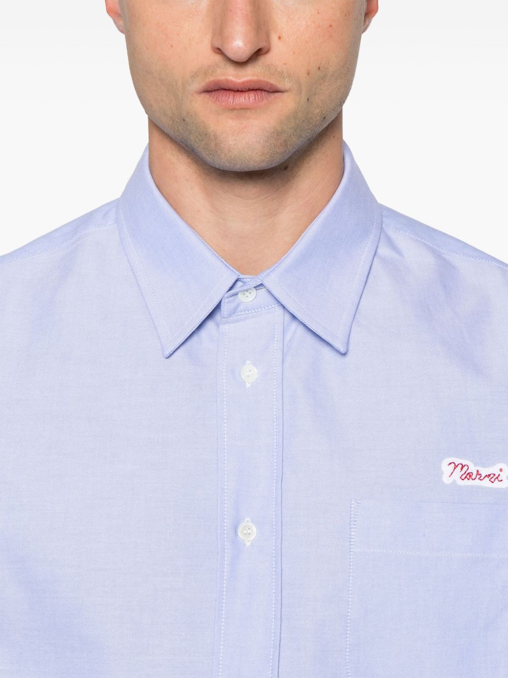 Marni logo-patch shirt Men