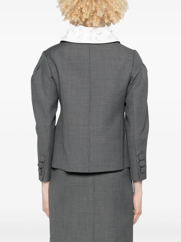SHUSHU/TONG sequinned-collar Jacket | Grey | FARFETCH