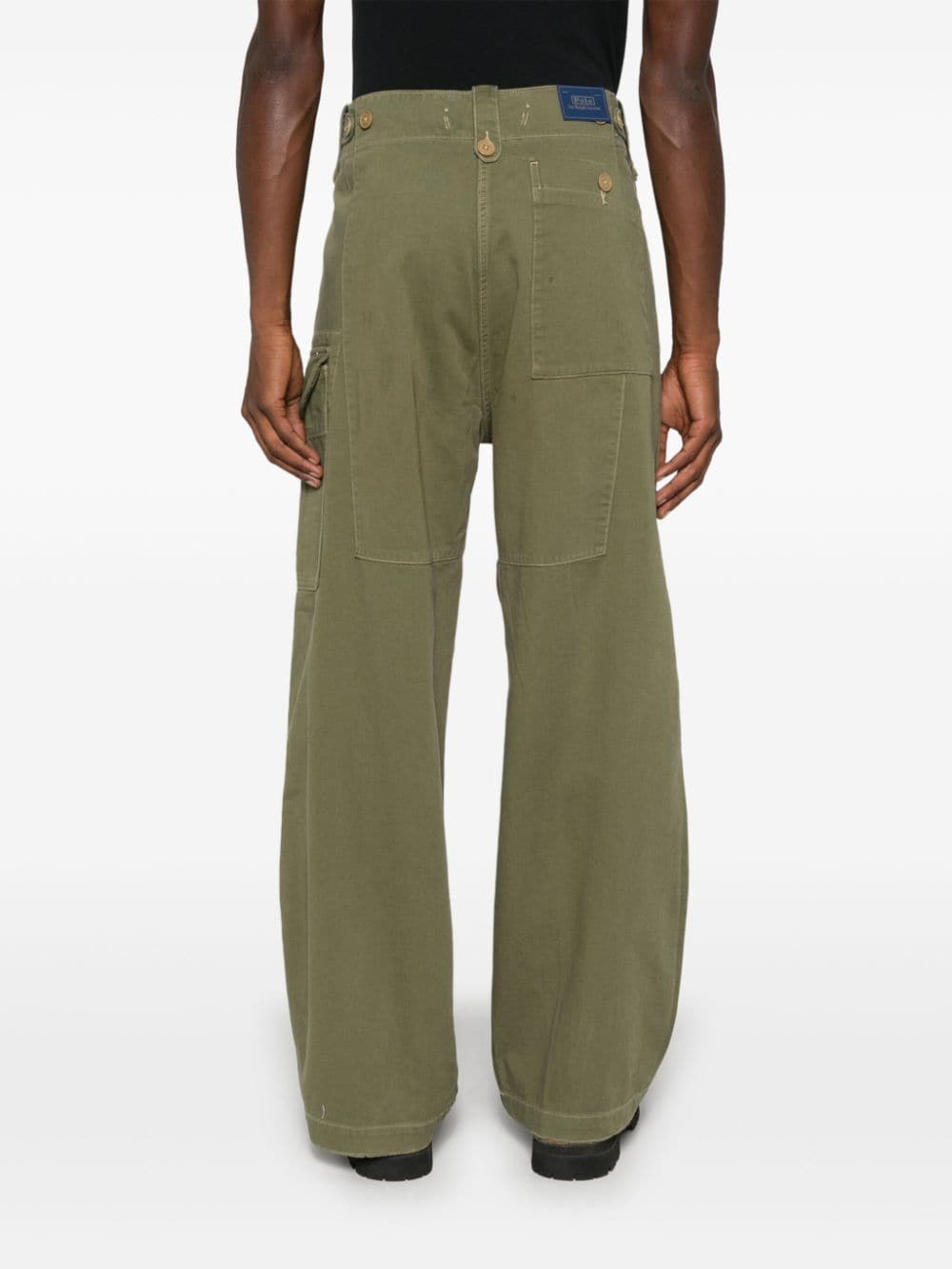 Shop Polo Ralph Lauren Sateen Cargo Trousers In Green