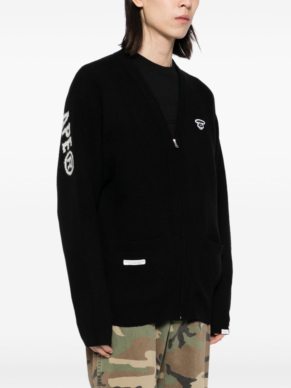 AAPE BY A BATHING APE MOONFACE LOGO CARDIGAN 