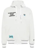 AAPE BY *A BATHING APE® Moonface logo hooded varsity jacket - Grey