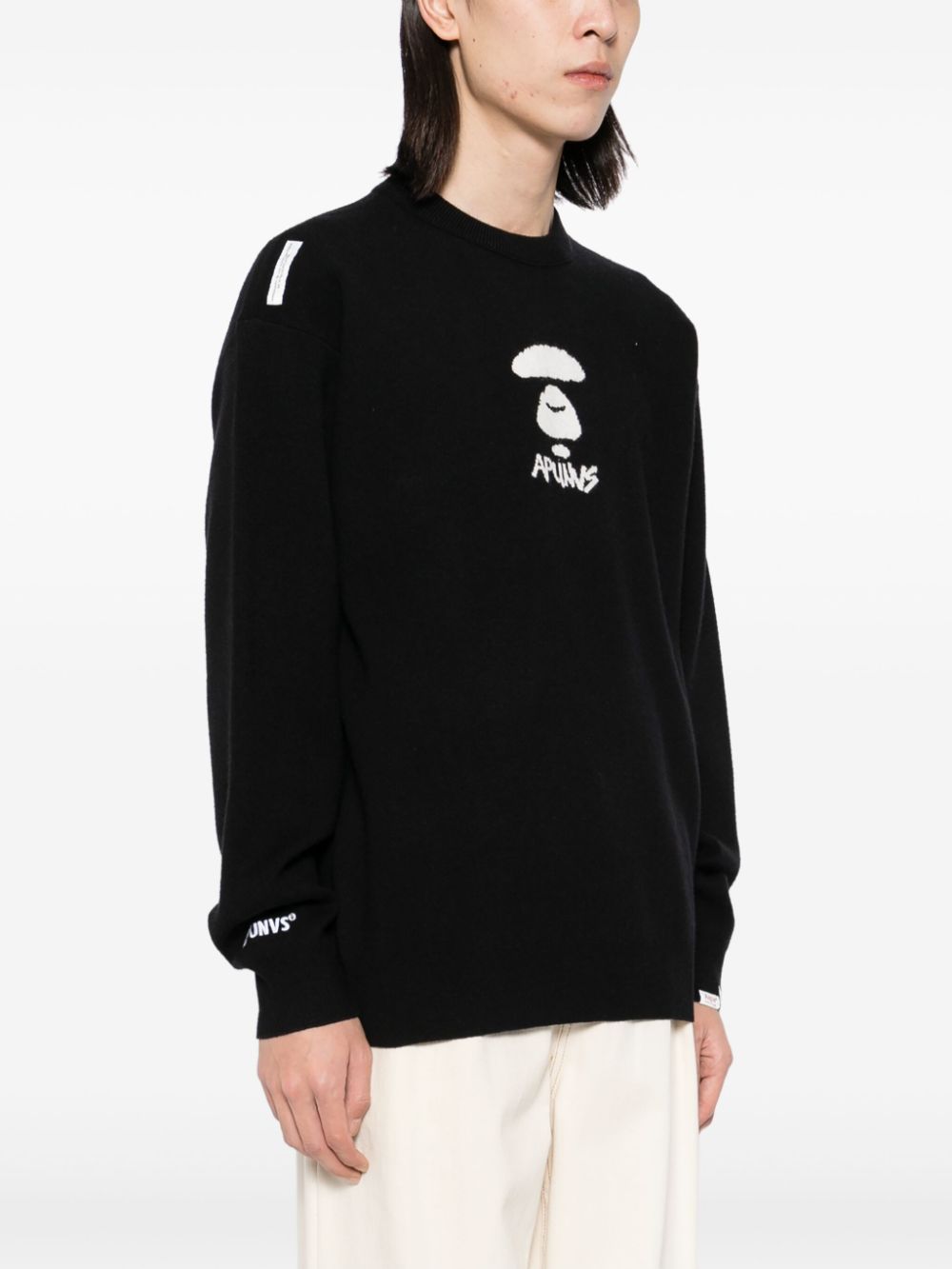 AAPE BY *A BATHING APE logo-jacquard jumper Men