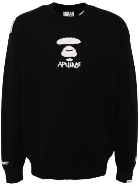 AAPE BY *A BATHING APE logo-jacquard jumper Men