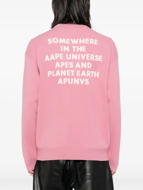 AAPE BY *A BATHING APE® ロゴジャカード セーター | ピンク
