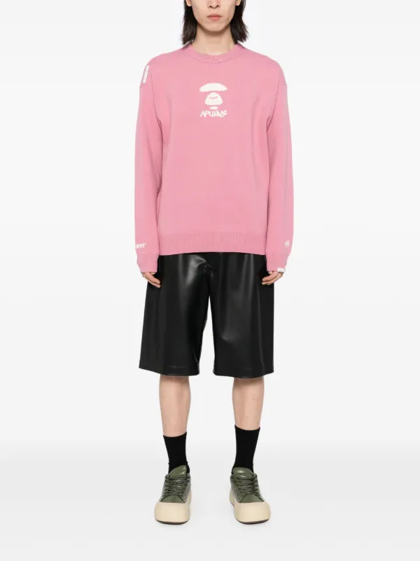AAPE BY *A BATHING APE® ロゴジャカード セーター | ピンク