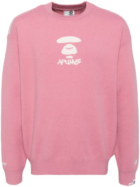 AAPE BY *A BATHING APE logo-jacquard jumper Men