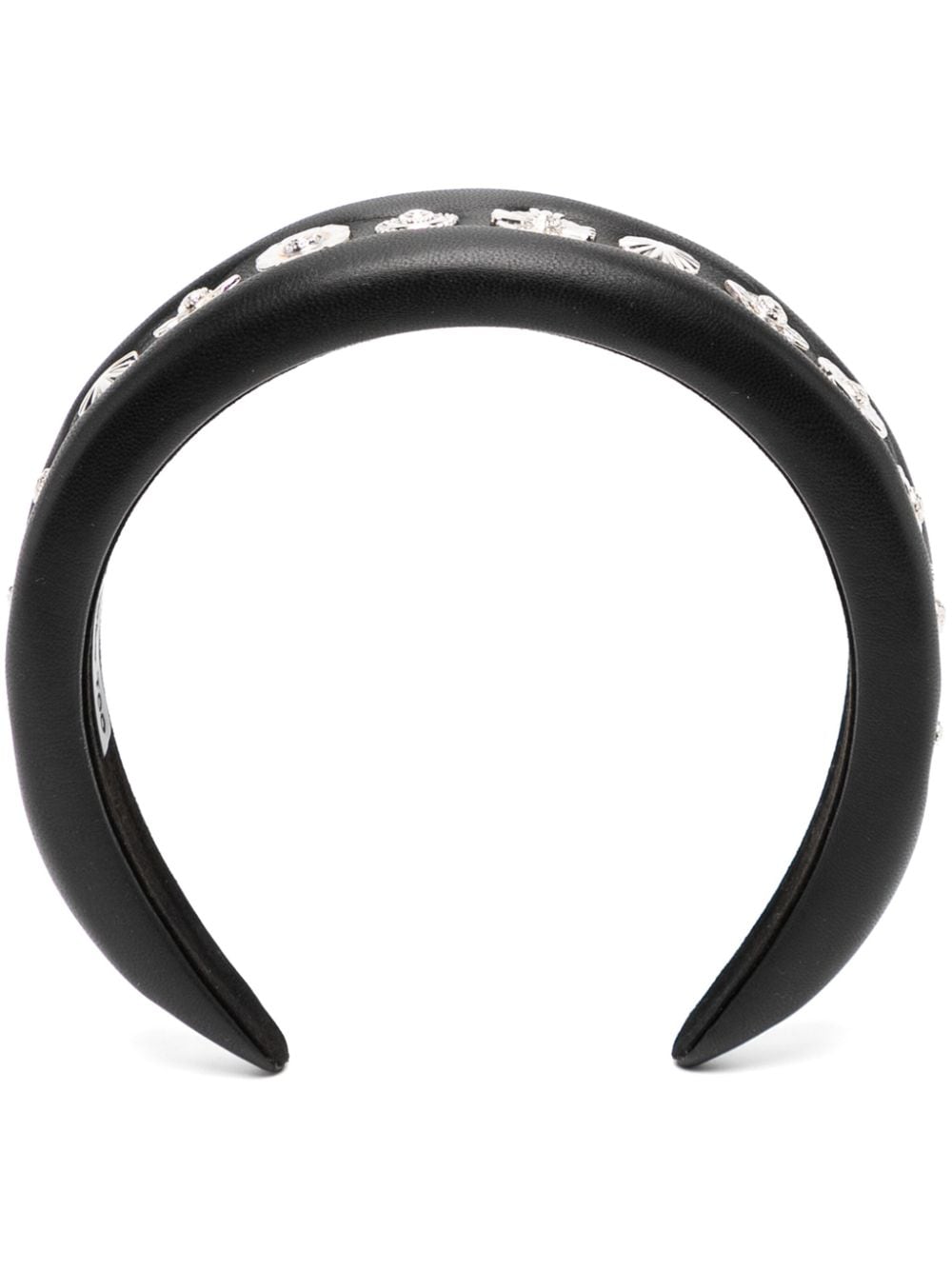 Shop Toga Leather Headband In Schwarz