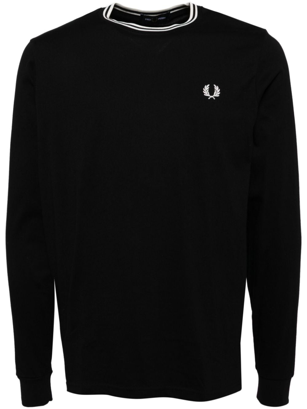 Shop Fred Perry Logo Long-sleeved T-shirt In Black