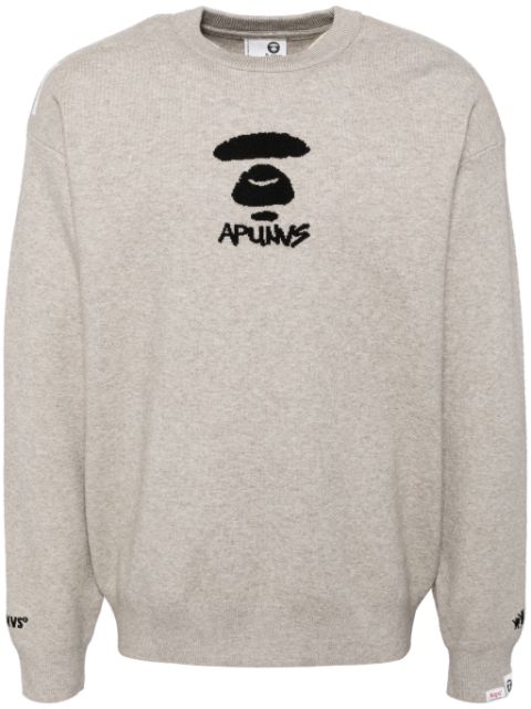 AAPE BY *A BATHING APE logo-jacquard jumper Men